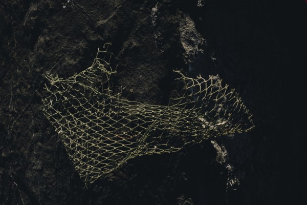 Fishing net piled up as a fishing concept texture