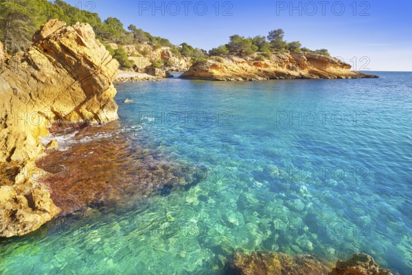 Ametlla L'ametlla de mar beach illot in Costa dorada of Tarragona in Catalonia