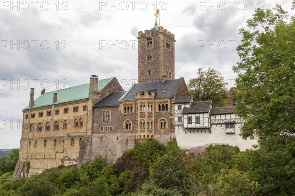 Scenic view on the castle Wartburg, UNESCO World Heritage near Eisenach, Thuringia