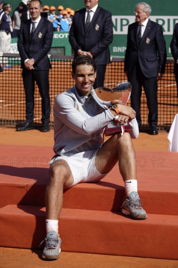 Award ceremony for Rafael Nadal after the final of the Rolex Monte-Carlo Masters 1000 ATP World Tour tennis tournament on Court Rainier III of the Monte-Carlo Country Club, Principality of Monaco