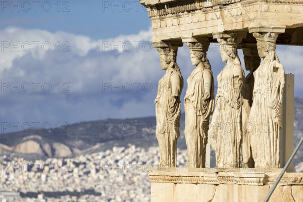Beautiful view of Erechtheion in Athens Greece