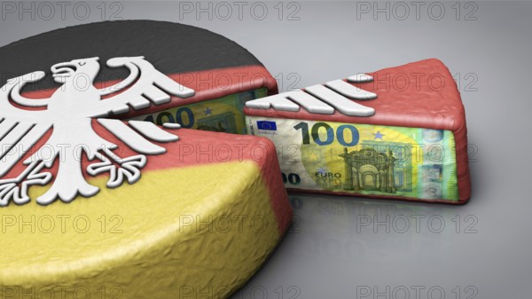 Symbolic image on the subject of subsidies, self-service, money distribution, state financial equalisation, etc. in Germany