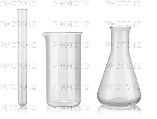 Test-tubes isolated on white. Laboratory glassware