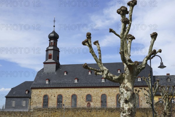 Marienkirche Rockenberg, former monastery church of Marienschloss monastery, today Rockenberg correctional facility of the state of Hesse for the execution of juvenile sentences and pre-trial detention of juvenile males, Wetterau, Hesse, Germany, Europe
