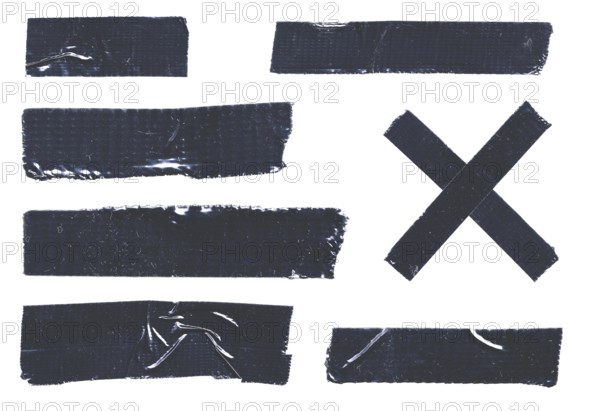 grungy adhesive tape isolated on white background, adhesive strip template