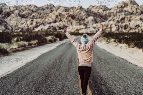 Young woman in Joshua Tree National Park