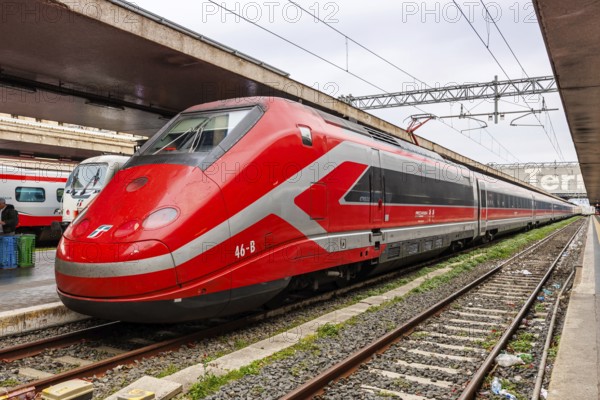 Frecciarossa high-speed train from Trenitalia at Roma Termini station in Rome, Italy, Europe