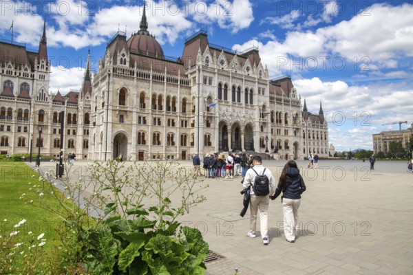 Parliament building in Budapest. The building is one of the city's landmarks