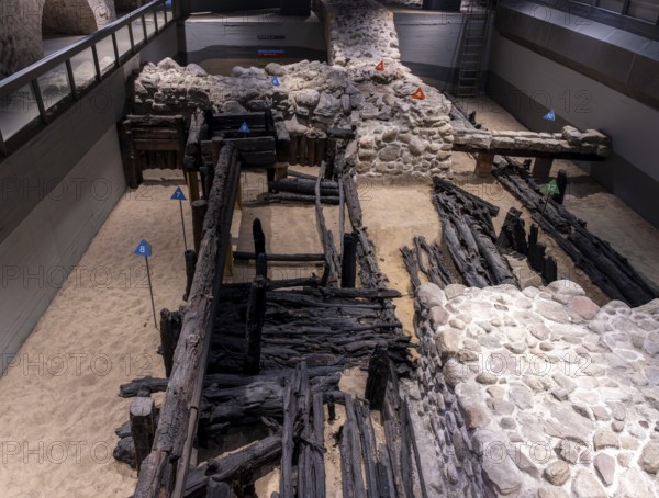 Interior photograph, Archaeological excavations, Berlin Spandau Citadel, remains of the old fortress, Berlin, Germany, Europe