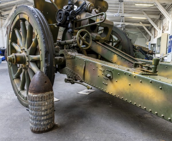Interior photo, drill hall, exhibition with historical cannons, Berlin Spandau Citadel, Berlin, Germany, Europe
