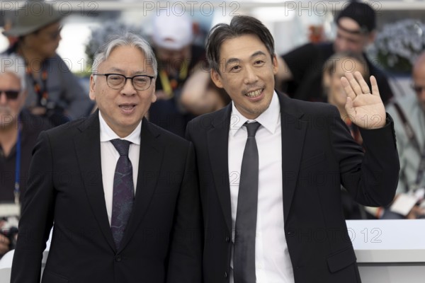 Cannes, France - 15.5.2024: Kazuo Ishiguro and Kei Ishikawa during the photocall for A PALE VIEW OF HILLS at the 78th Cannes International Film Festival. The film festival will take place from 13 to 24 May 2025