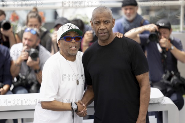 Cannes, France - 19.5.2024: Spike Lee, Denzel Washington during the photocall - Highest 2 Lowest - during the 78th Cannes International Film Festival. The film festival will take place from 13 to 24 May 2025
