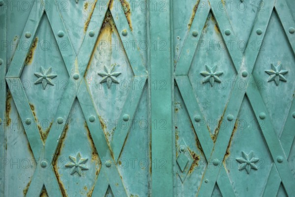 Detail of an old metal door with pattern, background, texture, Montenegro, Balkans, Europe