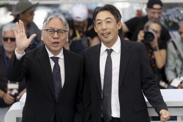 Cannes, France - 15.5.2024: Kazuo Ishiguro and Kei Ishikawa during the photocall for A PALE VIEW OF HILLS at the 78th Cannes International Film Festival. The film festival will take place from 13 to 24 May 2025