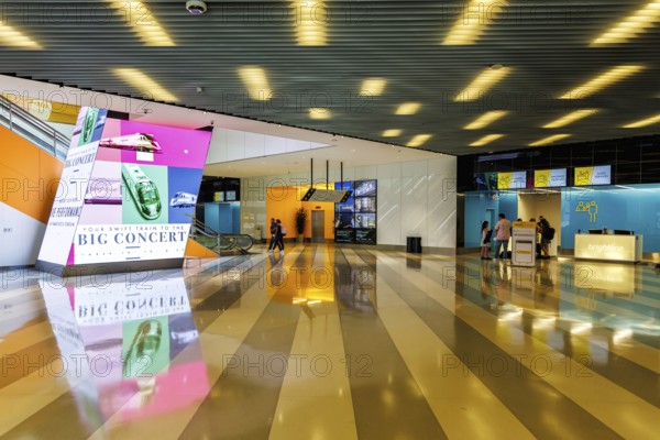 Brightline train check-in at Miami Station in the USA