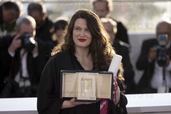 Cannes, France - 24.5.2024: Mascha Schilinski, winner of the Jury Prize for the film Sound of Falling during the photocall with the awards during the Closing Ceremony at the 78th Cannes International Film Festival. The film festival will take place from 13 to 24 May 2025