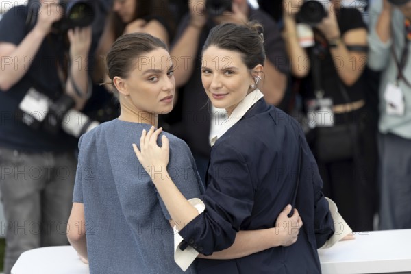 Cannes, France - 15.5.2024: Angelina Woreth and Joséphine Japy during the photocall for QUI BRILLE AU COMBAT (THE WONDERERS) at the 78th Cannes International Film Festival. The film festival will take place from 13 to 24 May 2025
