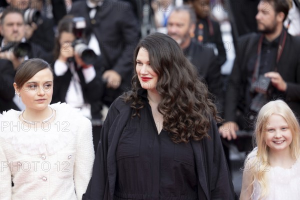 Cannes, France - 24.5.2024: Lena Urzendowsky, Mascha Schilinski, Hanna Heckt on the red carpet during the Closing Ceremony of the 78th Cannes International Film Festival. The film festival will take place from 13 to 24 May 2025