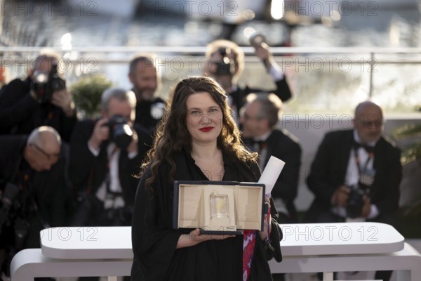 Cannes, France - 24.5.2024: Mascha Schilinski, winner of the Jury Prize for the film Sound of Falling during the photocall with the awards during the Closing Ceremony at the 78th Cannes International Film Festival. The film festival will take place from 13 to 24 May 2025