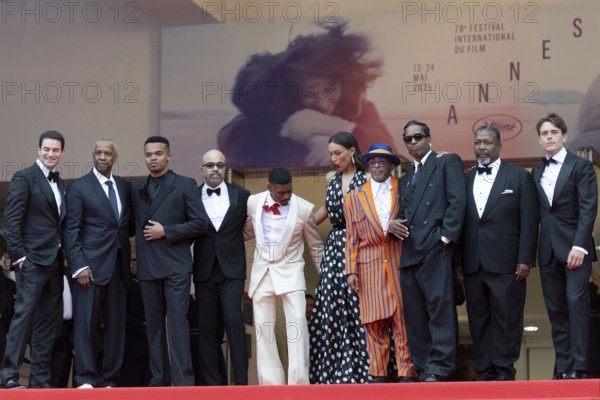 Cannes, France - 19.5.2024: Jason Michael Berman, Denzel Washington, Elijah Wright, Jeffrey Wright, Aubrey Joseph, Ilfenesh Hadera, Spike Lee, A$AP Rocky, Wendell Pierce and Alan Fox during the - Highest 2 Lowest - Red Carpet during the 78th Cannes International Film Festival. The film festival takes place from 13 to 24 May 2025