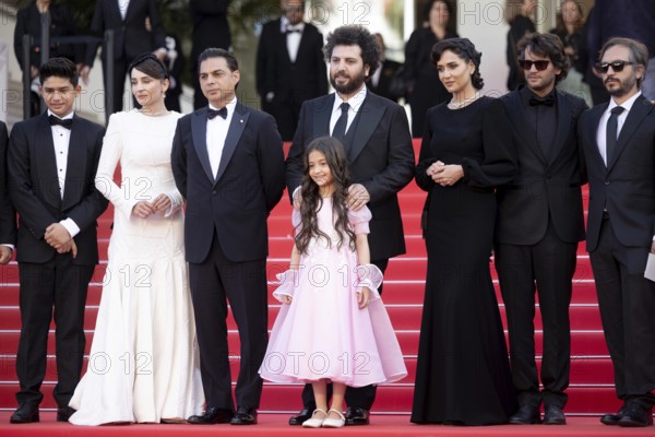 Cannes, France - 22.5.2024: Eva Dottelonde, güst, Parinaz Izadyar, Saeed Roustaee, Payman Maadi, Matthew Ramsey, güst and Livia Van Der Staay during the 78th Cannes International Film Festival. The film festival will take place from 13 to 24 May 2025