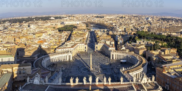 Rome St Peter's Square in the Vatican Skyline Panorama from above in Rome, Italy, Europe