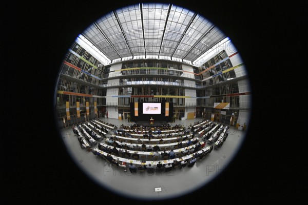 Fisheye, Overview, Congress, of the WLSB Württembergischer Landssportbund e.V, Haus des Sports, SpOrt, Stuttgart, Baden-Württemberg, Germany, Europe
