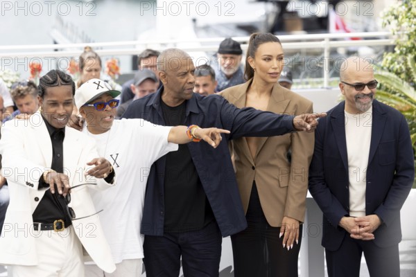 Cannes, France - 19.5.2024: Asap Rocky, Spike Lee, Ilfenesh Hadera, Denzel Washington and Jeffrey Wright during the photocall - Highest 2 Lowest - during the 78th Cannes International Film Festival. The film festival takes place from 13 to 24 May 2025