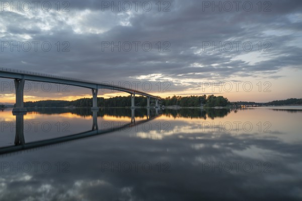 Evening mood, Lövö Bridge, Kasnäsintie, Falkö Fjord, Kasnäs, Hitis archipelago, archipelago south of Turku, Finland, Europe