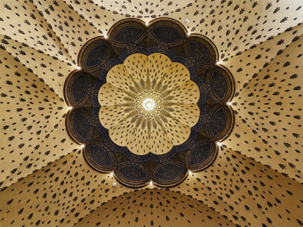 Window in a dome, Art Nouveau, view upwards, interior view, Gellert Bath, Gellert Thermal Bath, Budapest, Hungary, Europe