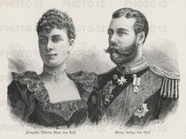 George V. King of the United Kingdom and the British Dominions and Emperor of India, born 3 june 1865 dead 20 january 1936. Pictured with his wife Mary of Teck, 1867-1953. They were married in 1893