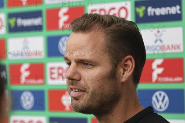 Mario Klotz (Head Coach FC 08 Villingen) at press conference, PK after the match for the DFB Cup 2022-23, 1st round: DFB Cup 2024-25, 1st main round: FC 08 Villingen, 1. FC Heidenheim 1846