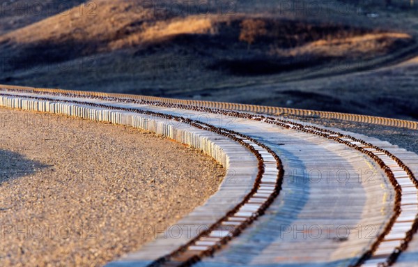 New Railroad Construction with cement rail ties