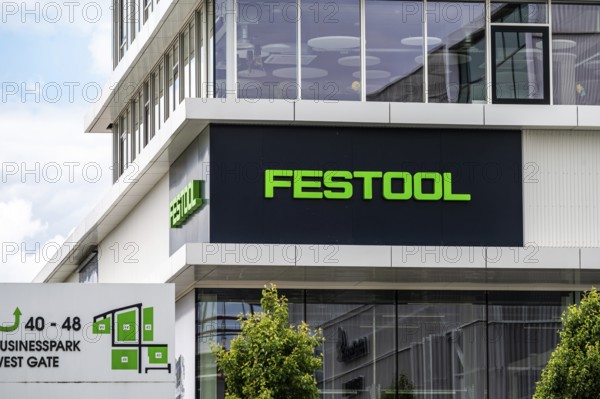 Groot-Bijgaarden, Flemish Brabant, Belgium, May 23, 2024, Logo of the Festool company, providing electronic gear for cleaning and construction works, Europe