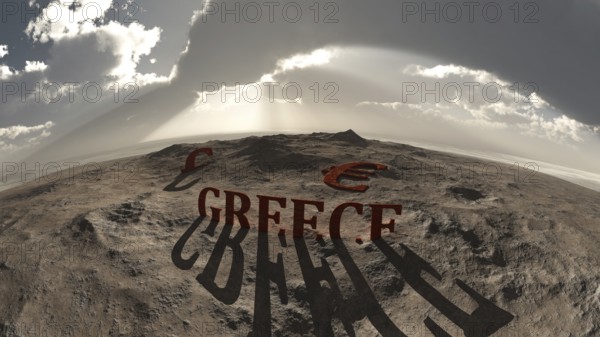 Greece after grexit, panorama 180 degrees view
