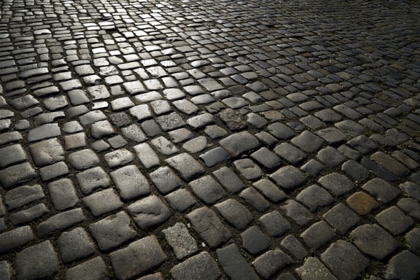 Granite cobblestone pavement in Germany street outdoor
