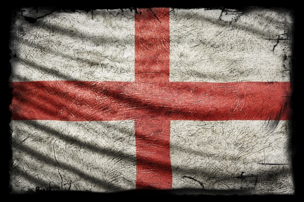 England Flag, Grunge Texture Background