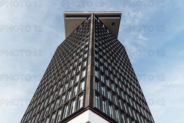 Amsterdam, Netherlands, May 6, 2022: The A'DAM Tower. Office skyscraper in Amsterdam. View against sky. Formerly Shell Tower