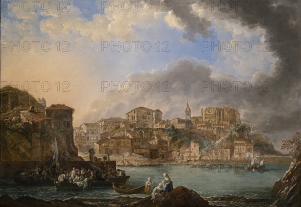 View of Bermeo, Luis Paret and Alcazar, 1783, oil on copper, Museo de Bellas Artes, Bilbao, Spain, Europe