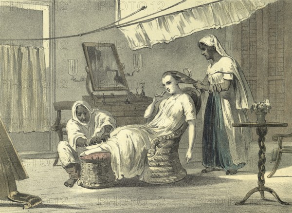 Illustration Lithograph Woodcut of Life in India During British Rule