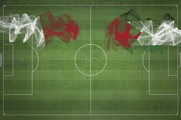 Malta vs Palestine Soccer Match, national colors, national flags, soccer field, football game, Competition concept, Copy space