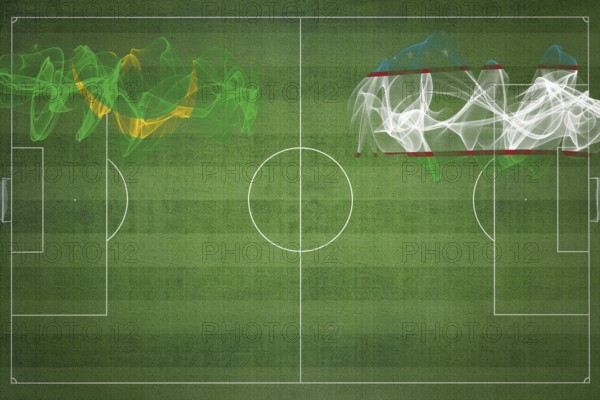 Mauritania vs Uzbekistan Soccer Match, national colors, national flags, soccer field, football game, Competition concept, Copy space