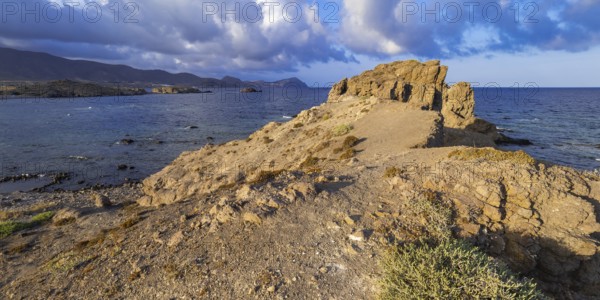 Cala Palo, Los Escullos, Cabo de Gata-Níjar Natural Park, UNESCO Biosphere Reserve, Hot Desert Climate Region, Almería, Andalucía, Spain, Europe