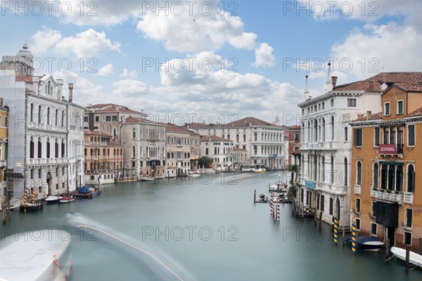 View from famous Canal Grande in Venice during a beautiful summer day, Italy, Europe