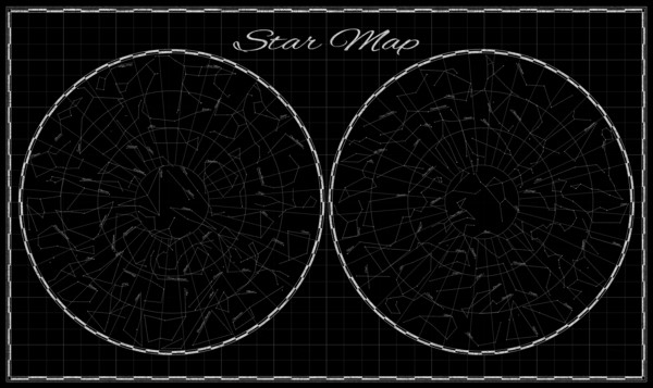 High detailed Star Map with names of constellations