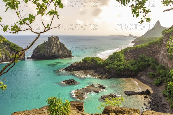 Fernando de Noronha, Brasil. Turquoise water around the Two Brothers rocks, UNESCO World Heritage Site, Brazil, South America