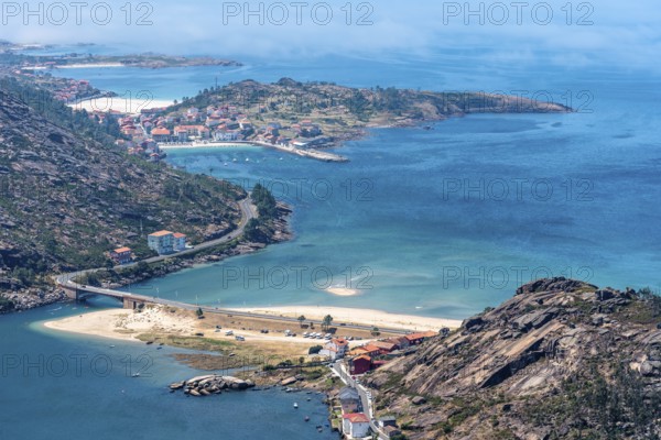 Aerial view of Costa da Morte or Death Coast from view point of Ezaro, Coruna, Spain, Europe