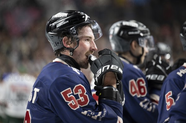 Laura Dick Cologne, LanxessArena, North Rhine-Westphalia, Adam Almquist (Cologne Sharks, #53), PENNY DEL, Cologne Sharks-Augsburg Panthers on 08/12/2024 at the LanxessArena in Cologne Germany
