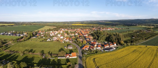 Aerial view to WedderslebenRape blossom