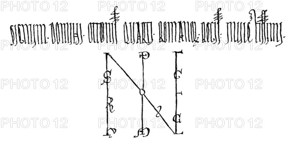 Facsimile, sign of Otto IV, 1175-1218, Holy Roman Emperor
